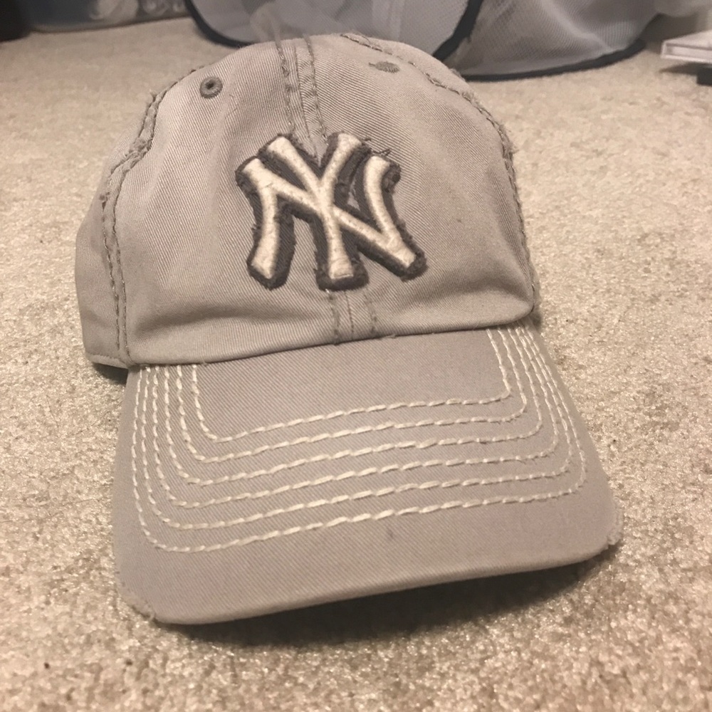 Grey Gray Vintage New York Yankees Hat